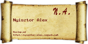 Nyisztor Alex névjegykártya